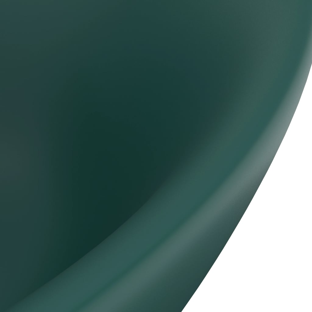 Luxury Basin Overflow Oval Matt Dark Green 58.5x39 cm Ceramic