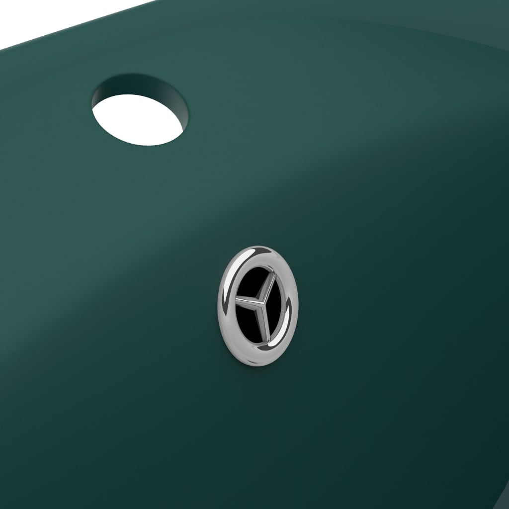 Luxury Basin Overflow Oval Matt Dark Green 58.5x39 cm Ceramic