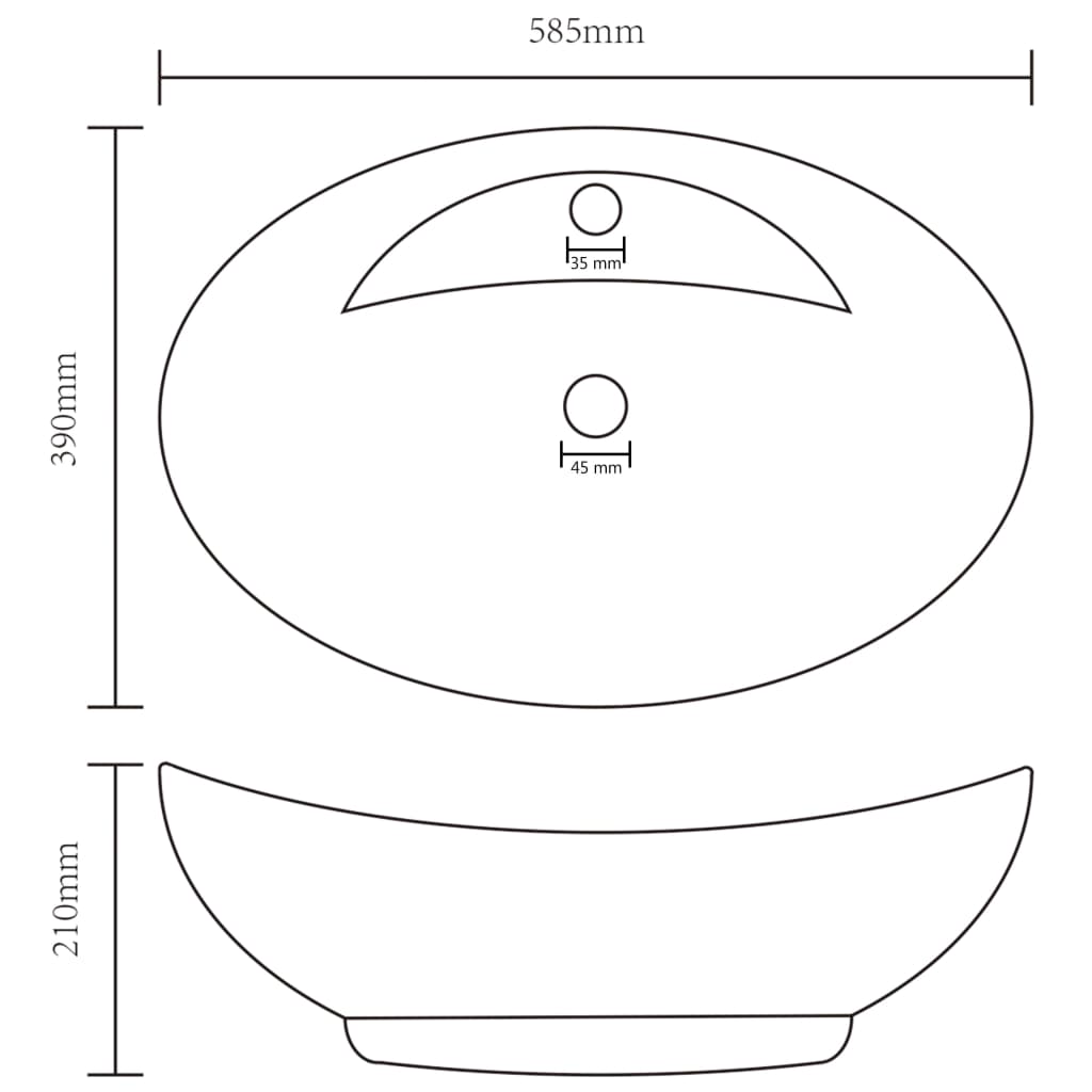 Luxury Basin Overflow Oval Matt Dark Green 58.5x39 cm Ceramic