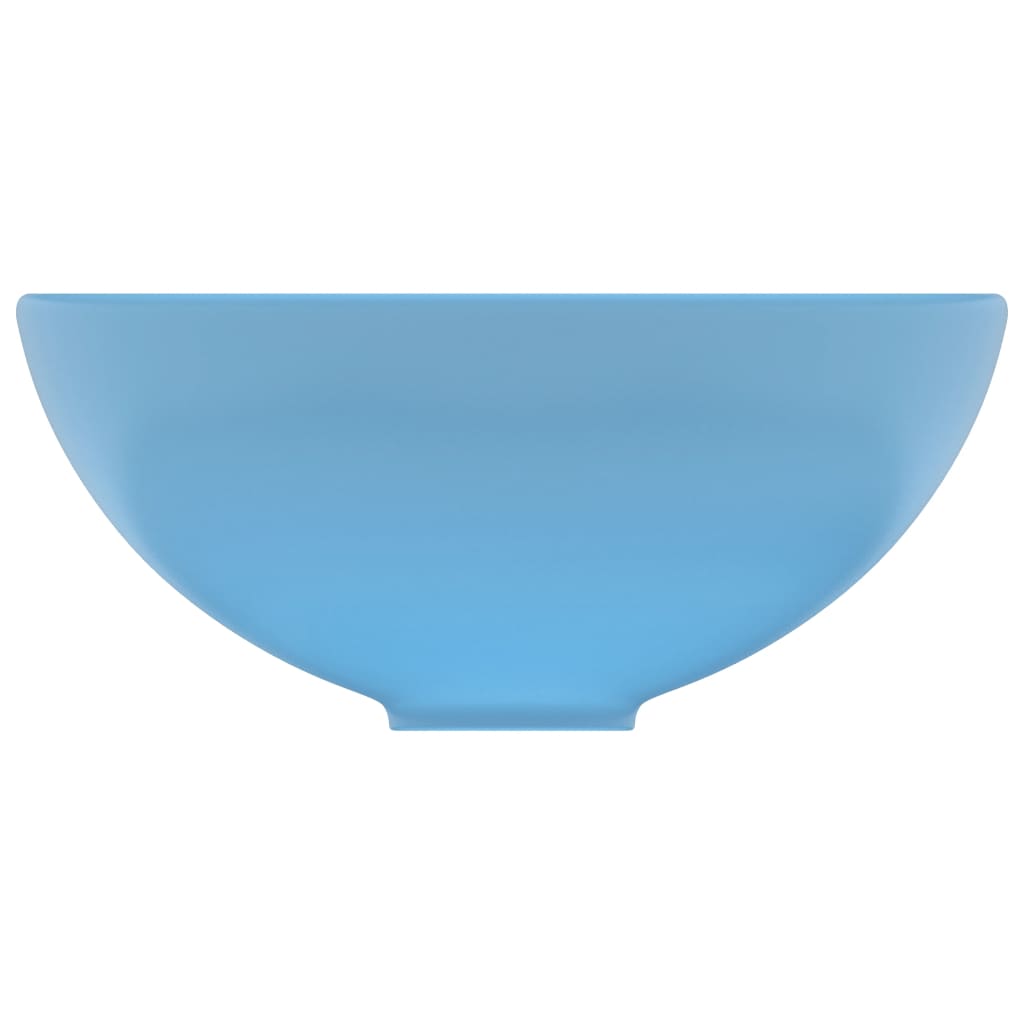 Luxury Bathroom Basin Round Matt Light Blue 32.5x14 cm Ceramic