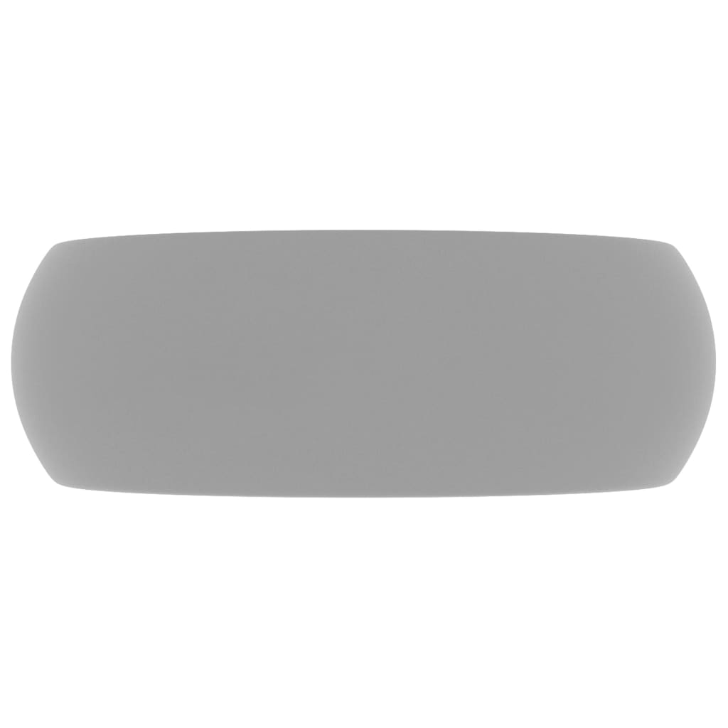 Luxury Wash Basin Round Matt Light Grey 40x15 cm Ceramic