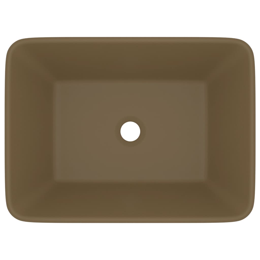 Luxury Wash Basin Matt Cream 41x30x12 cm Ceramic