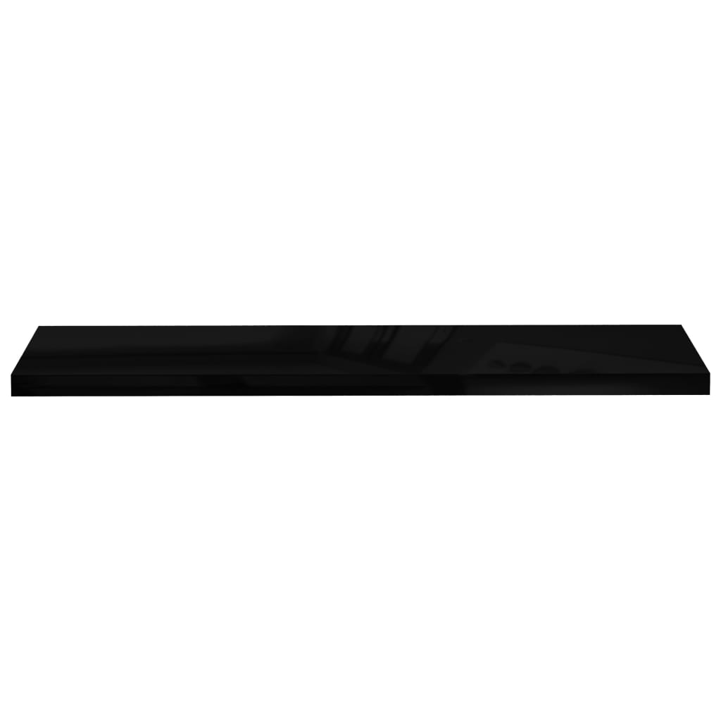 Floating Wall Shelves 4 pcs High Gloss Black 120x23.5x3.8 cm MDF