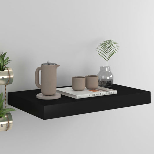 Floating Wall Shelf Black 40x23x3.8 cm MDF
