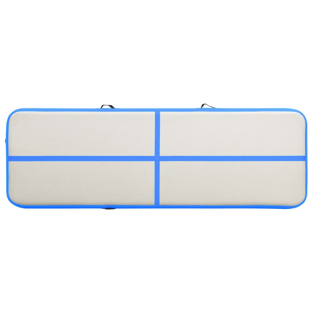 Inflatable Gymnastics Mat with Pump 300x100x15 cm PVC Blue