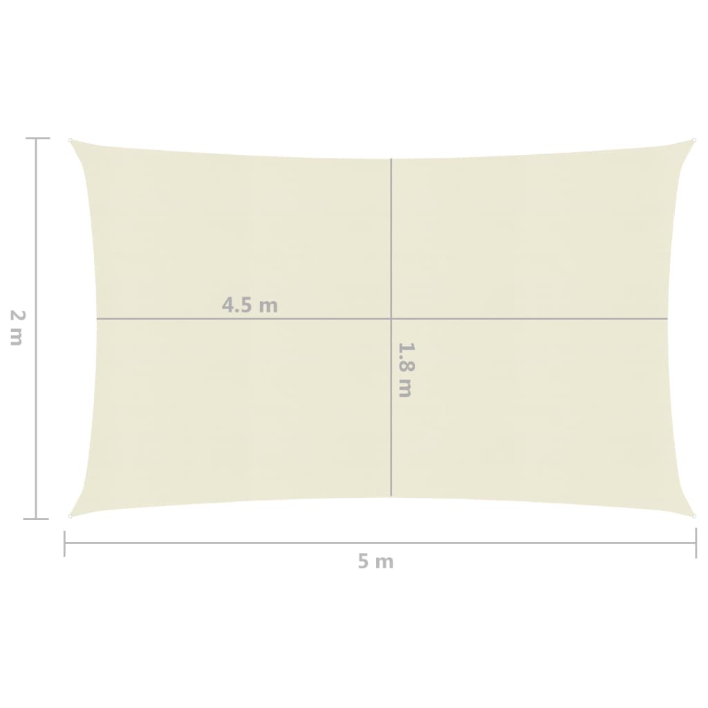 Sunshade Sail 160 g/m² Cream 2x5 m HDPE