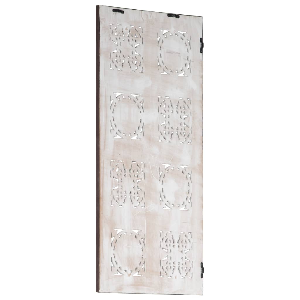 Hand-Carved Wall Panel MDF 40x80x1.5 cm Brown and White