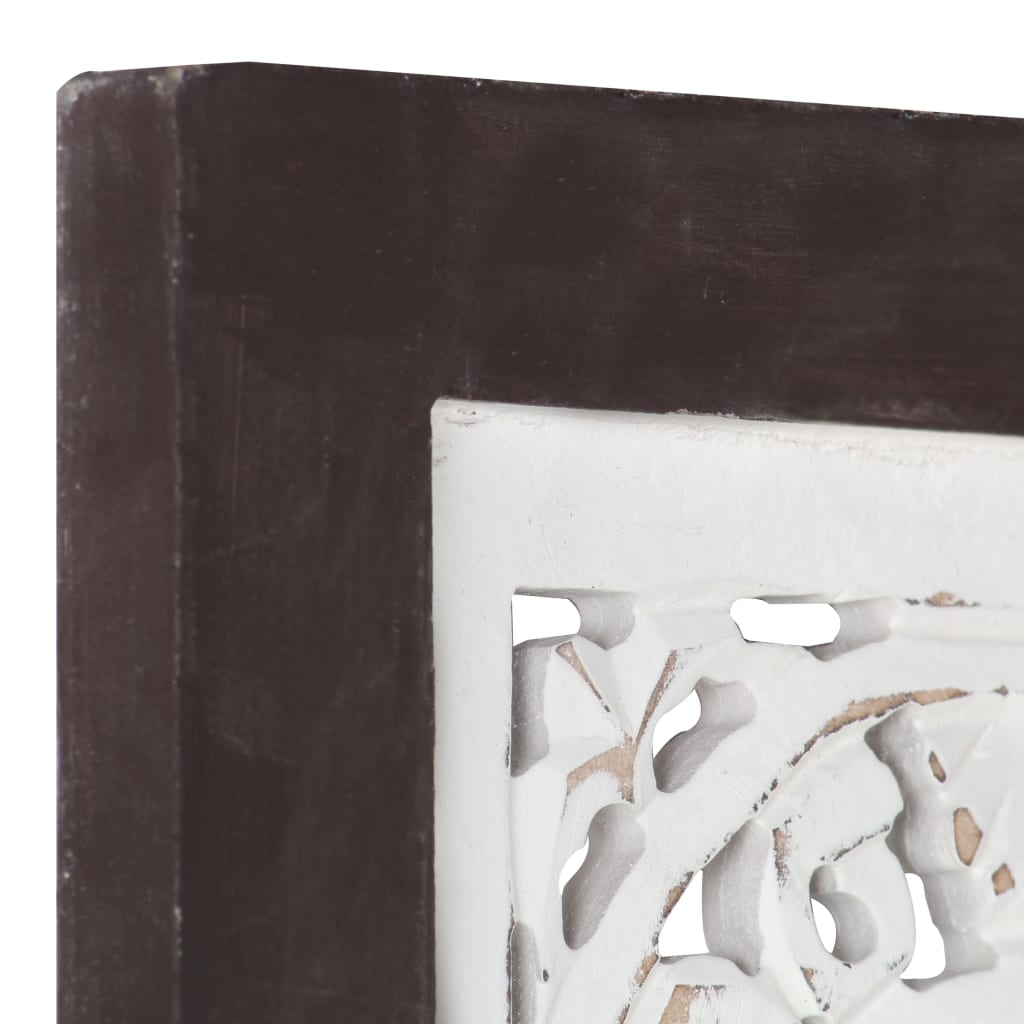 Hand-Carved Wall Panel MDF 40x80x1.5 cm Brown and White