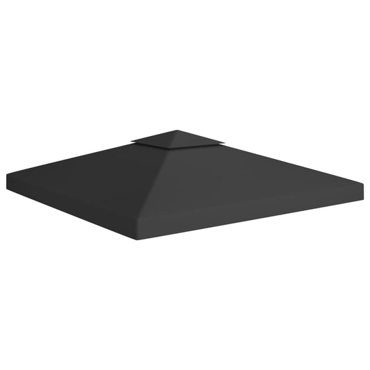 2-Tier Gazebo Top Cover 310 g/m² 3x3 m Black