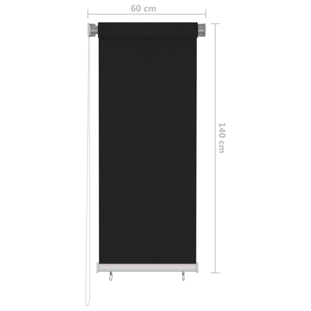 Outdoor Roller Blind 60x140 cm Black