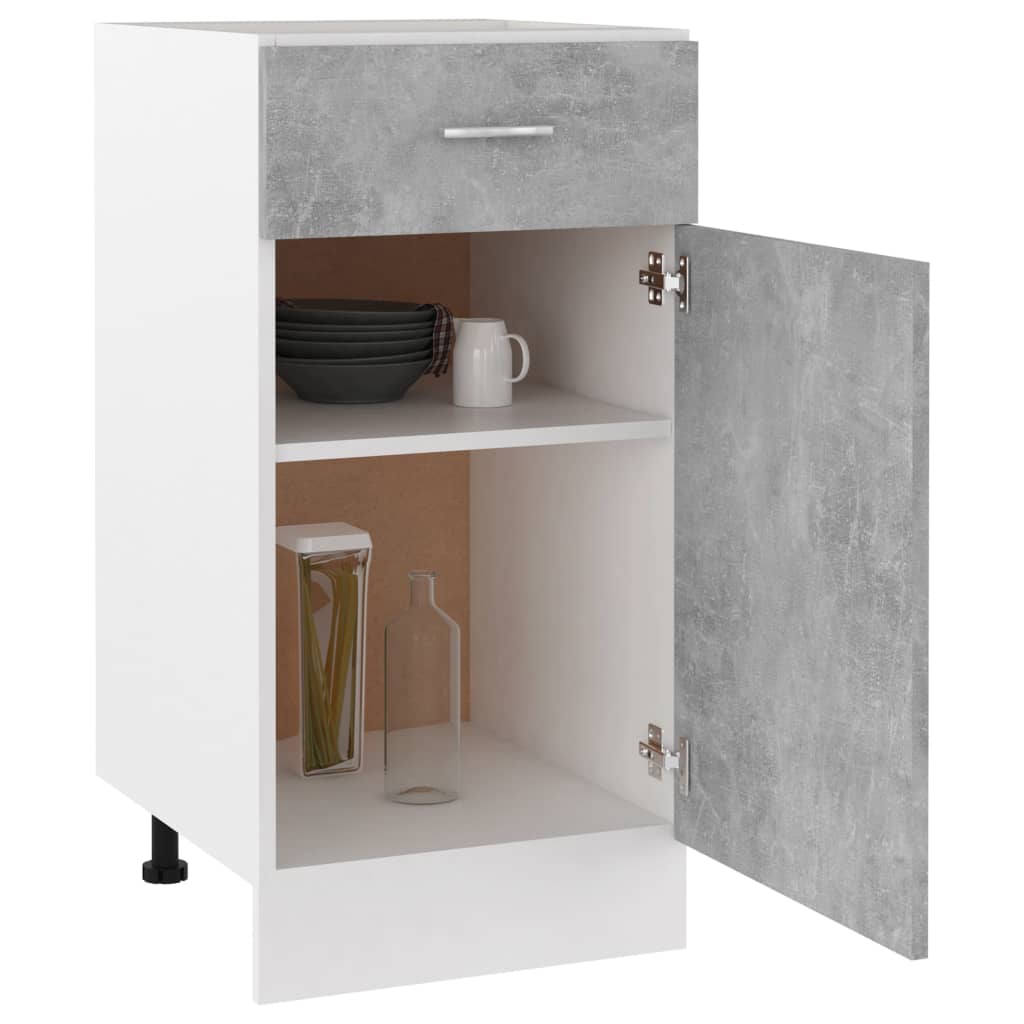 Drawer Bottom Cabinet Concrete Grey 40x46x81.5 cm Engineered Wood
