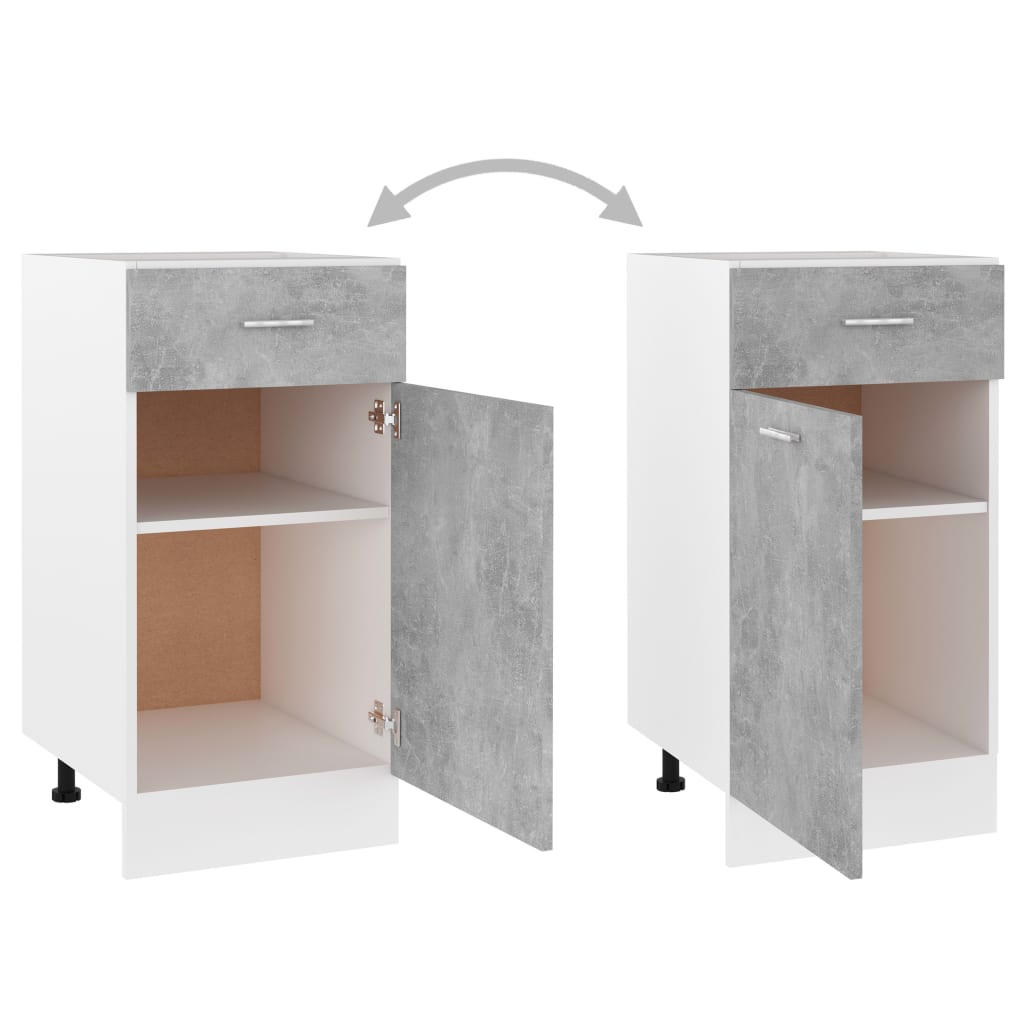 Drawer Bottom Cabinet Concrete Grey 40x46x81.5 cm Engineered Wood