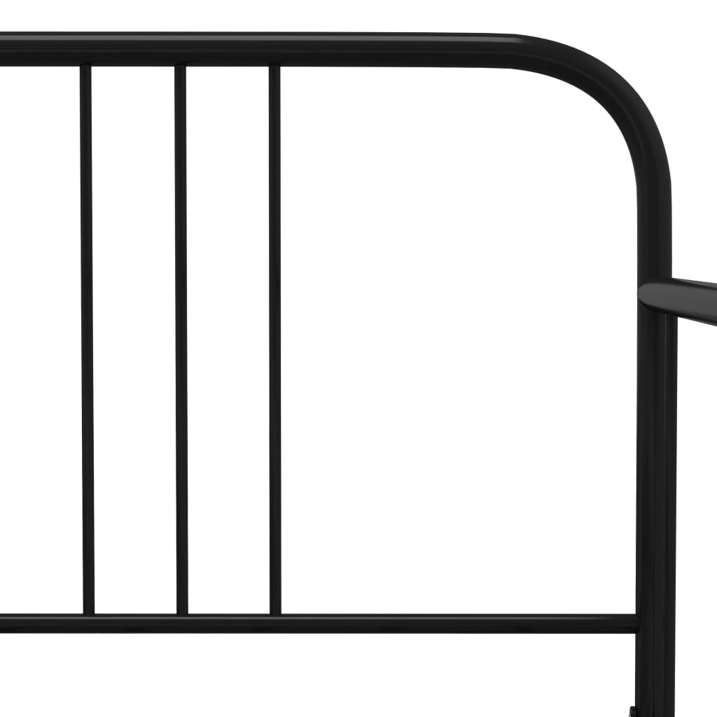 Pull-out Sofa Bed Frame without Mattress Black Metal 90x200 cm