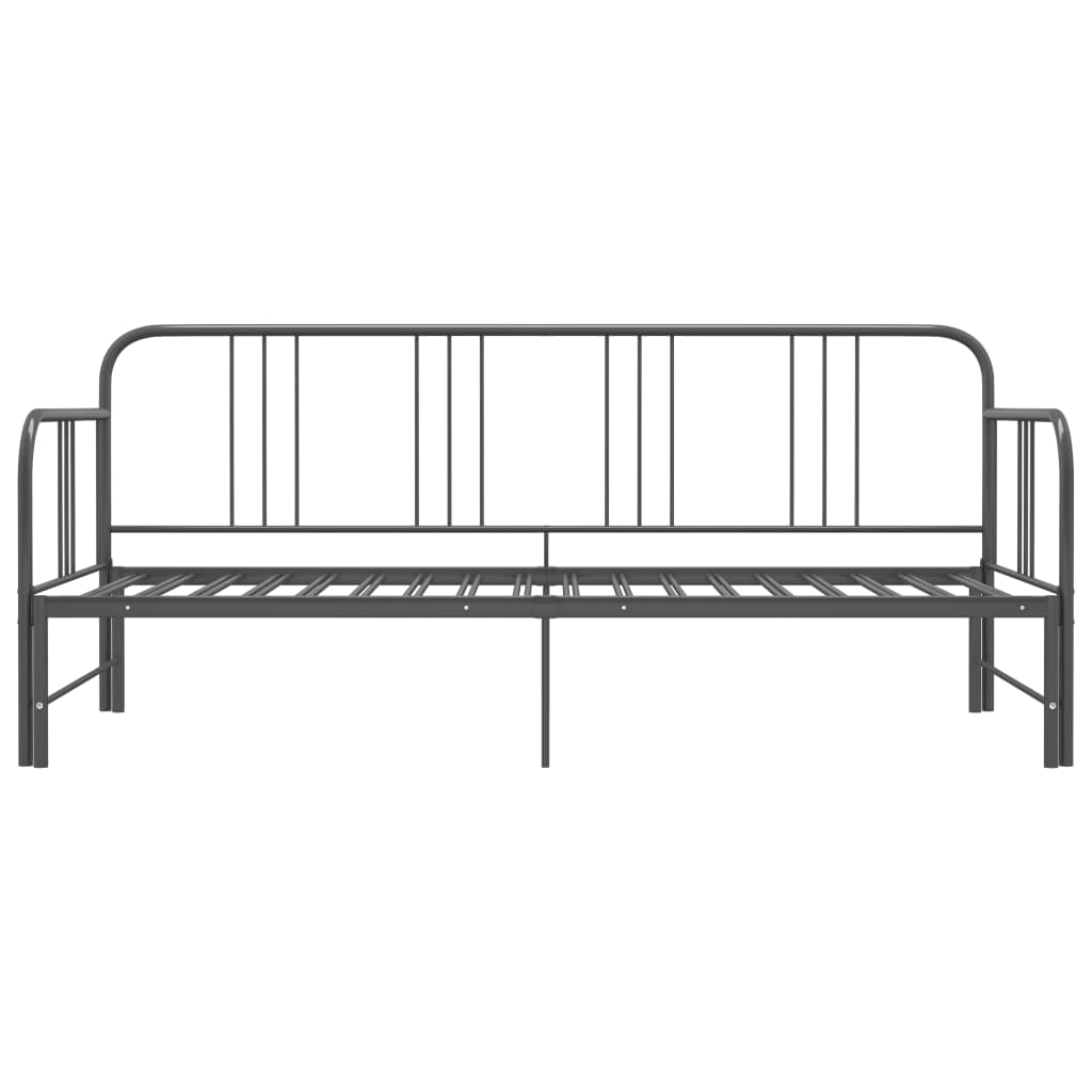 Pull-out Sofa Bed Frame without Mattress Grey Metal 90x200 cm