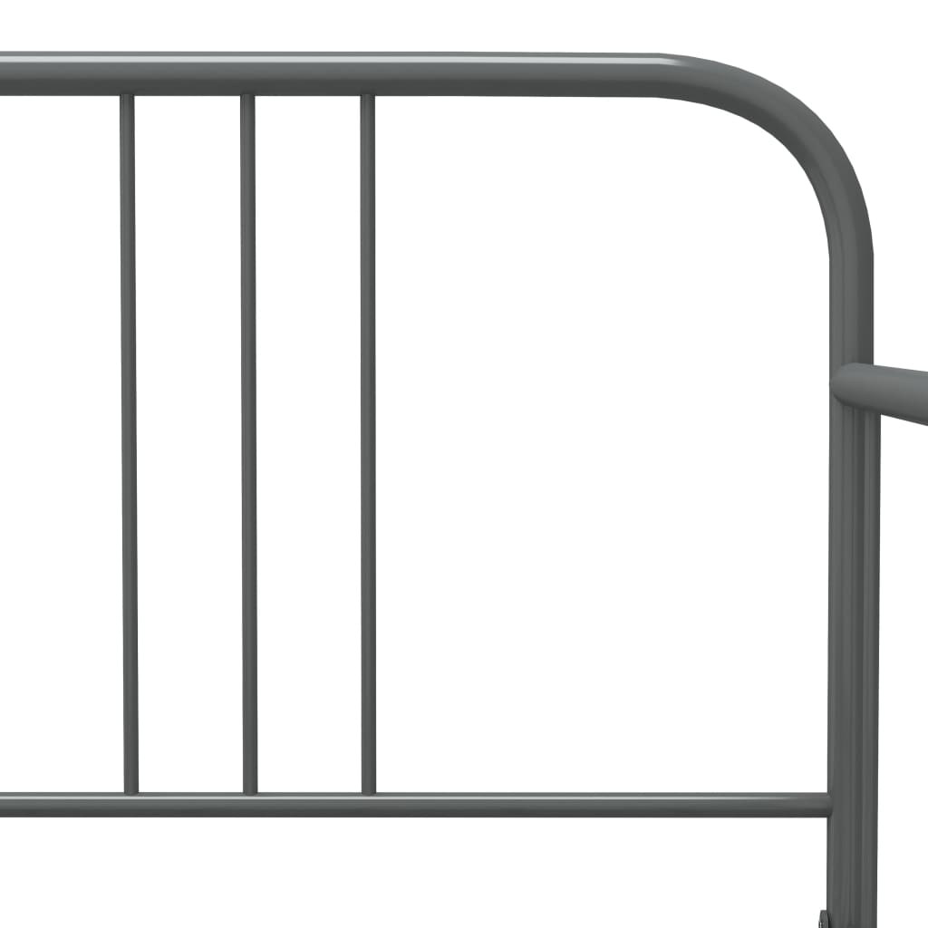 Pull-out Sofa Bed Frame without Mattress Grey Metal 90x200 cm