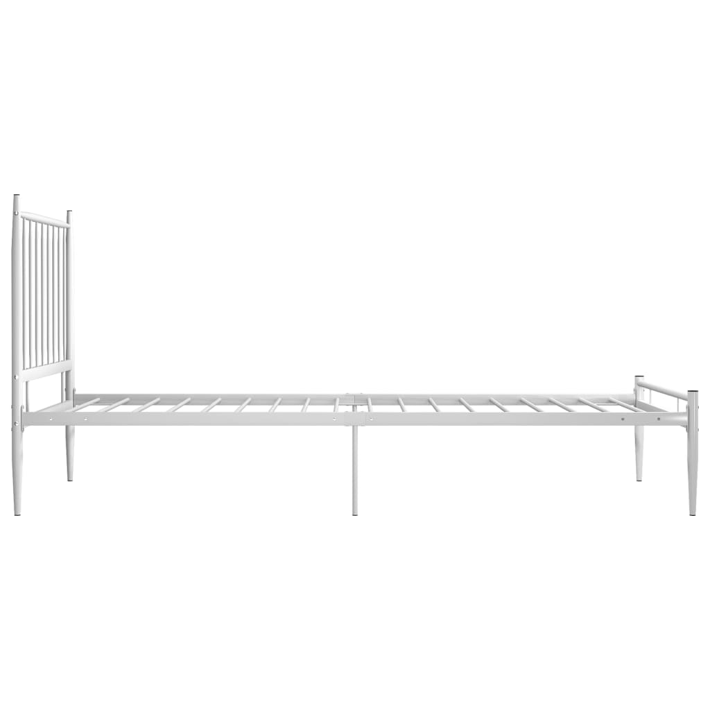 Bed Frame without Mattress White Metal 90x200 cm
