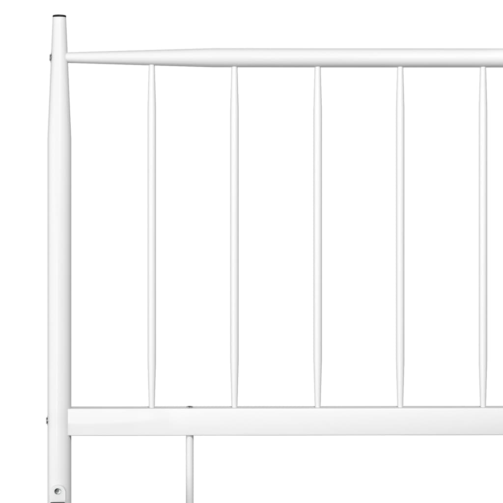 Bed Frame without Mattress White Metal 90x200 cm