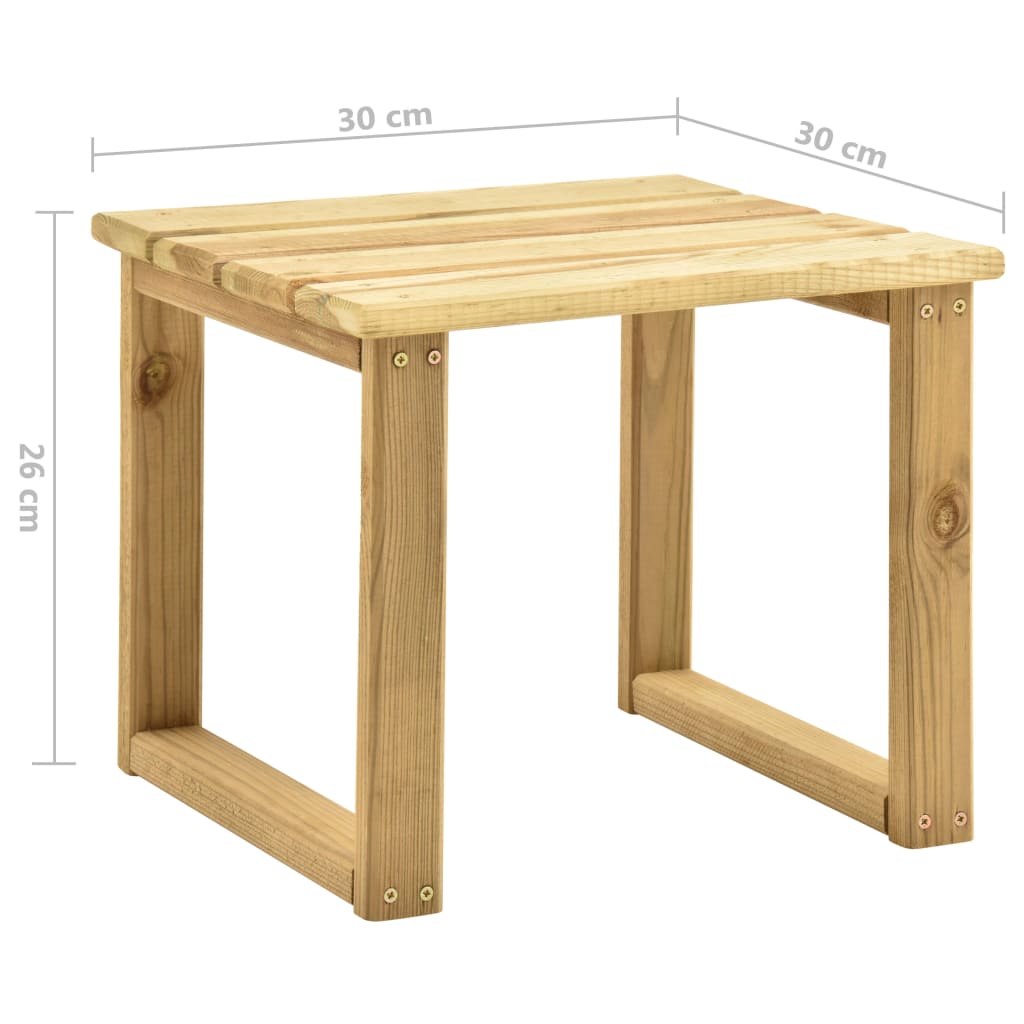 Sunbed Table 30x30x26 cm Impregnated Pinewood