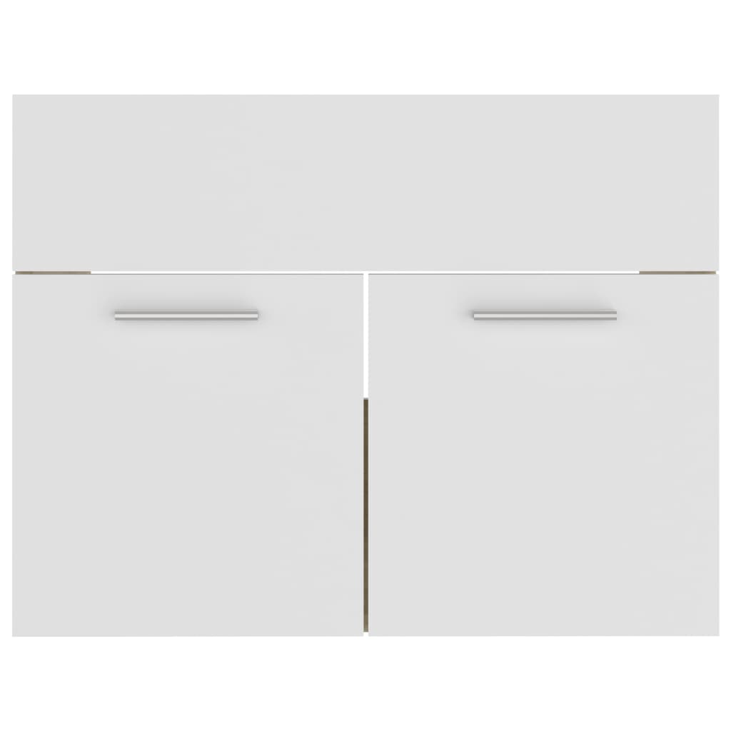 2 Piece Bathroom Furniture Set White and Sonoma Oak Engineered Wood
