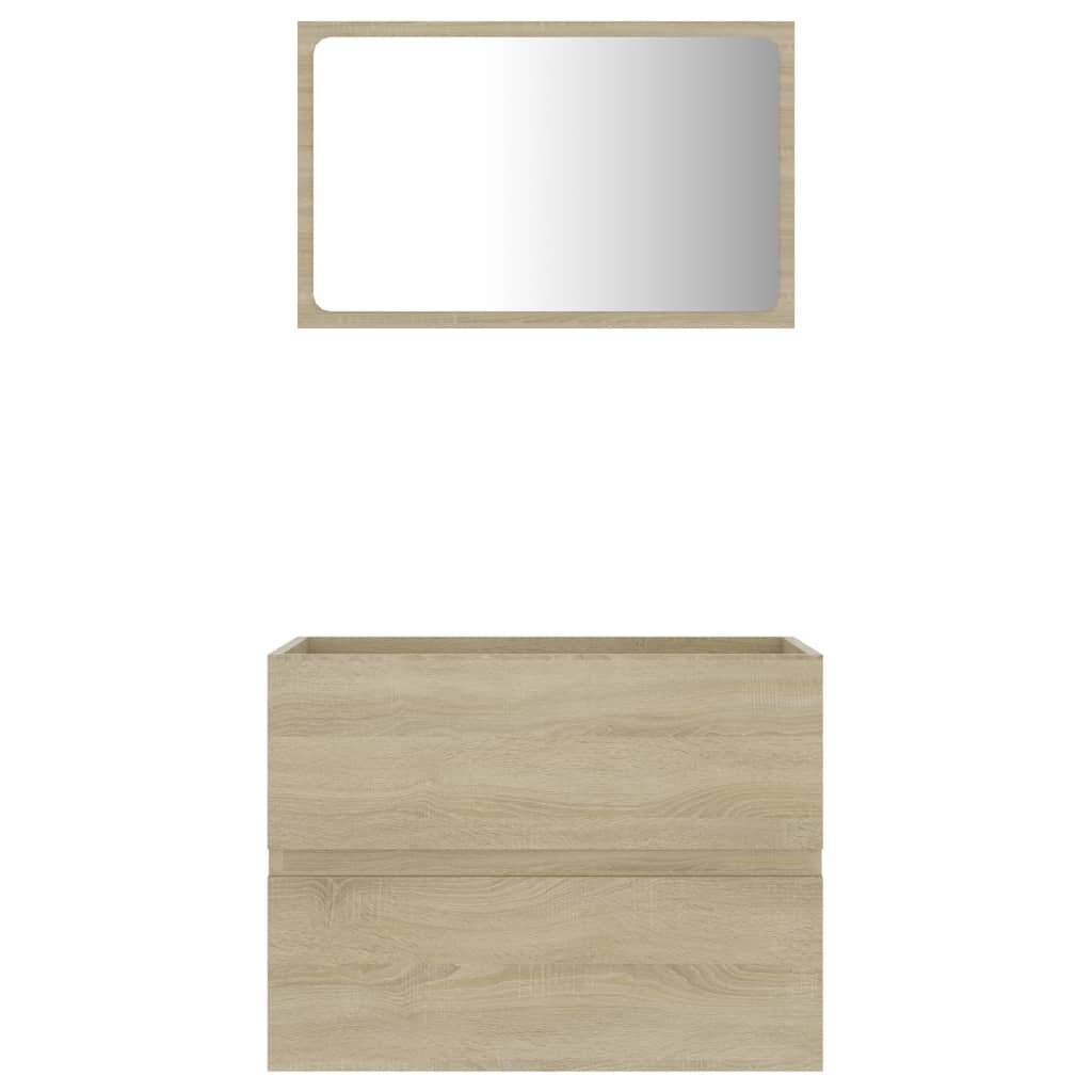 2 Piece Bathroom Furniture Set Sonoma Oak Engineered Wood