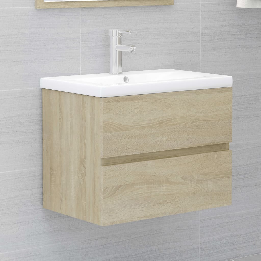2 Piece Bathroom Furniture Set Sonoma Oak Engineered Wood