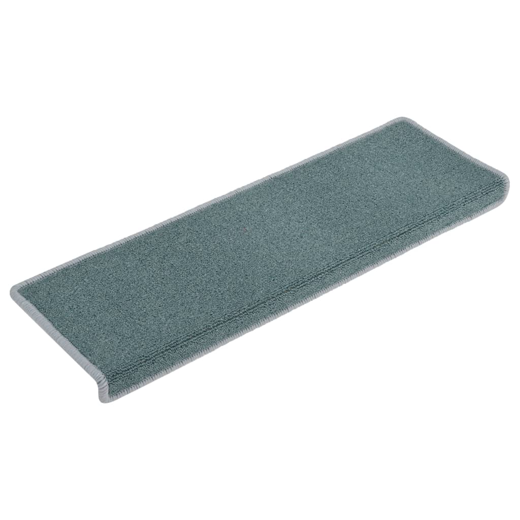 Stair Mats 15 pcs 65x21x4 cm Sea Blue Rectangular Edge
