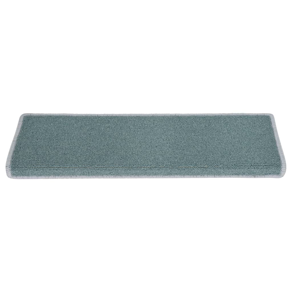 Stair Mats 15 pcs 65x21x4 cm Sea Blue Rectangular Edge
