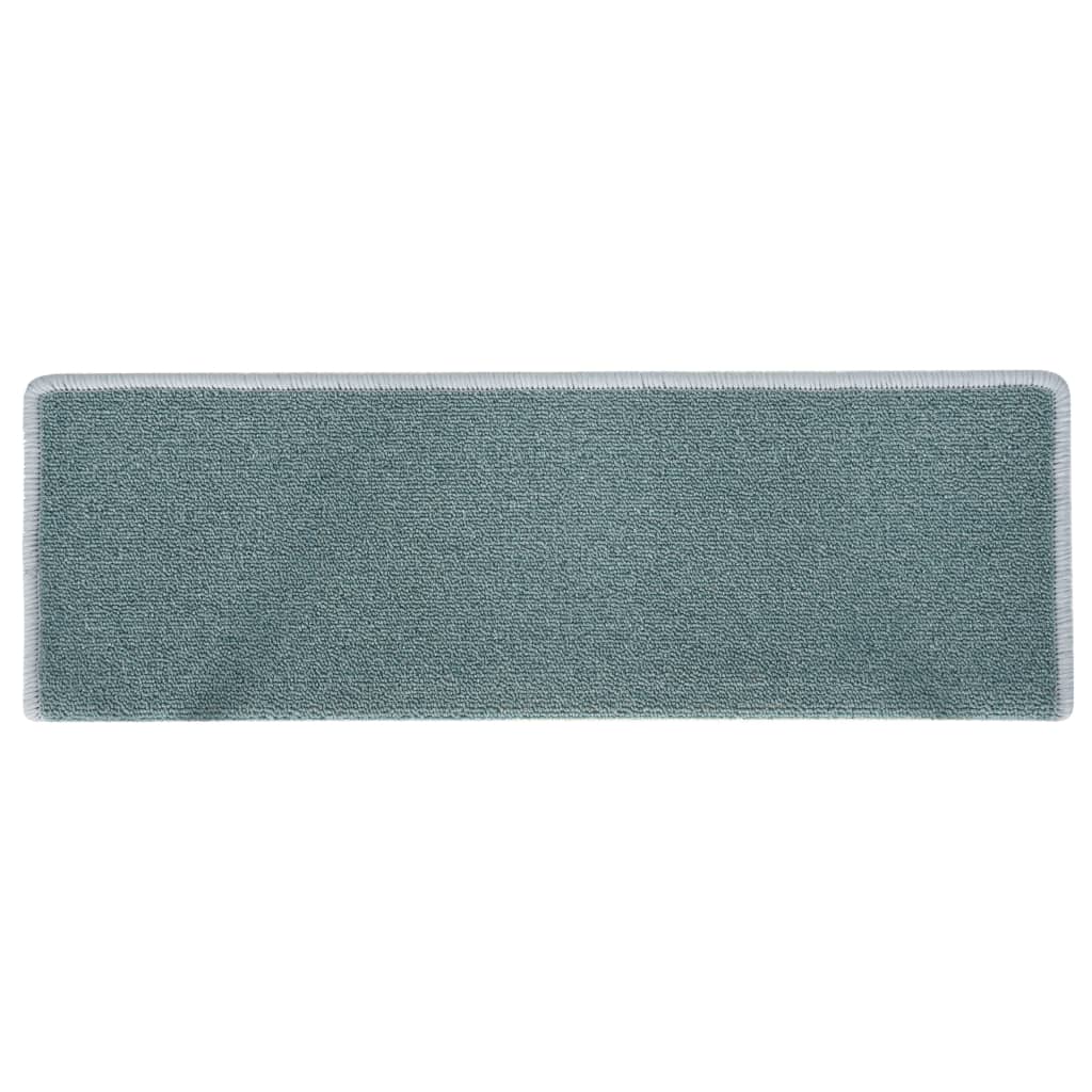 Stair Mats 15 pcs 65x21x4 cm Sea Blue Rectangular Edge