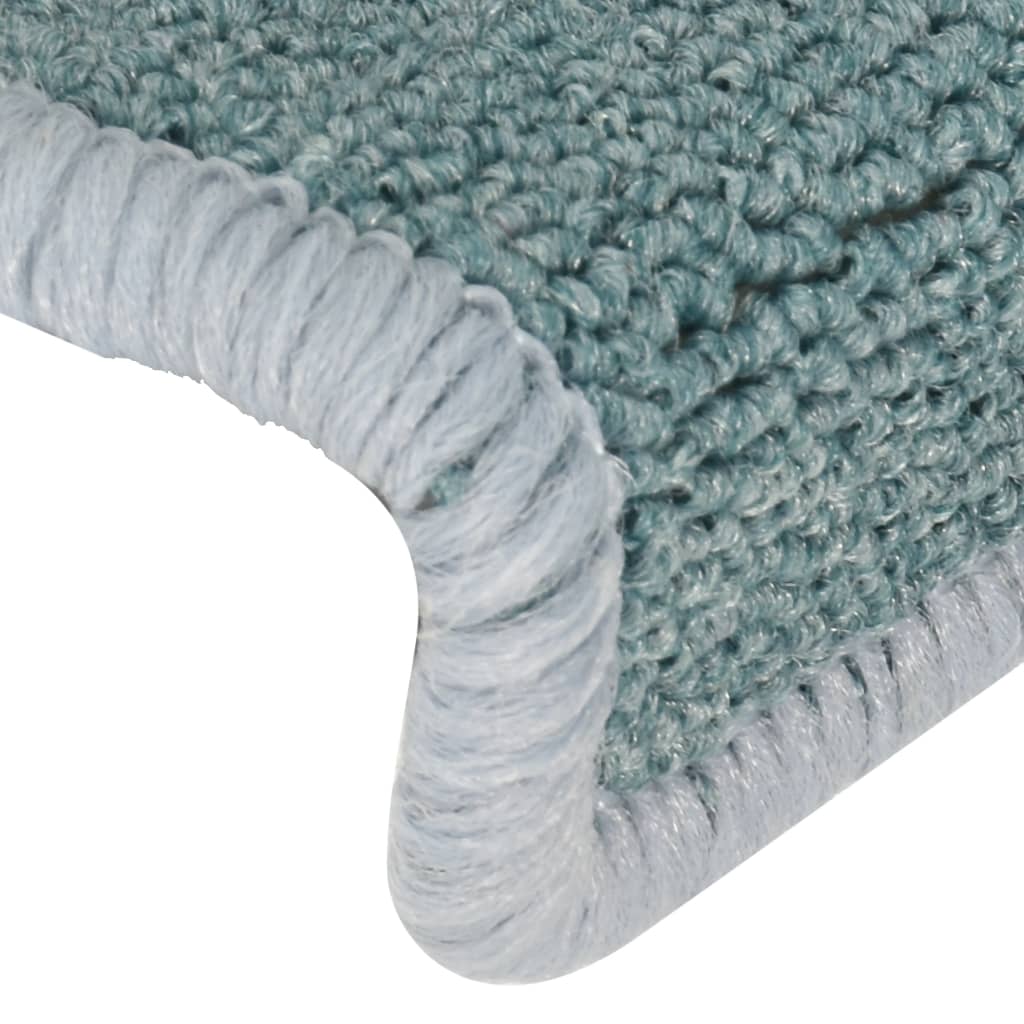 Stair Mats 15 pcs 65x21x4 cm Sea Blue Rectangular Edge