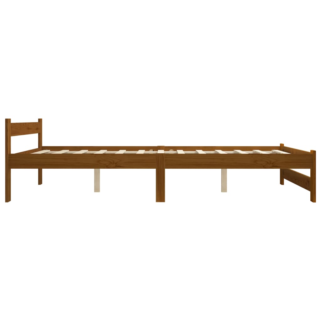 Bed Frame without Mattress Honey Brown Solid Pine Wood 160x200cm