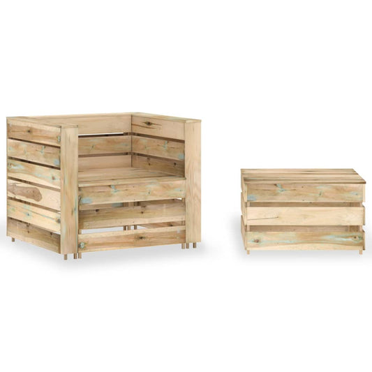 2 Piece Garden Pallet Lounge Set Impregnated Pinewood