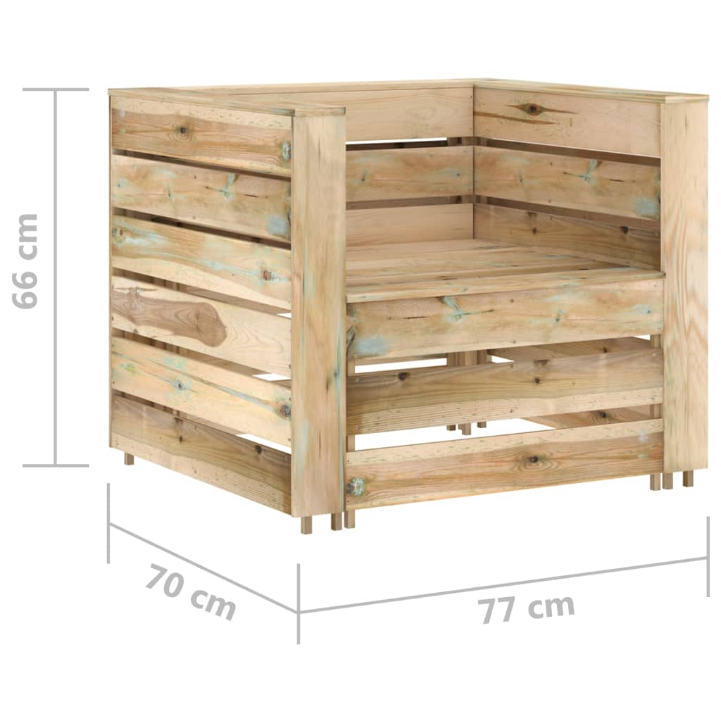 2 Piece Garden Pallet Lounge Set Impregnated Pinewood