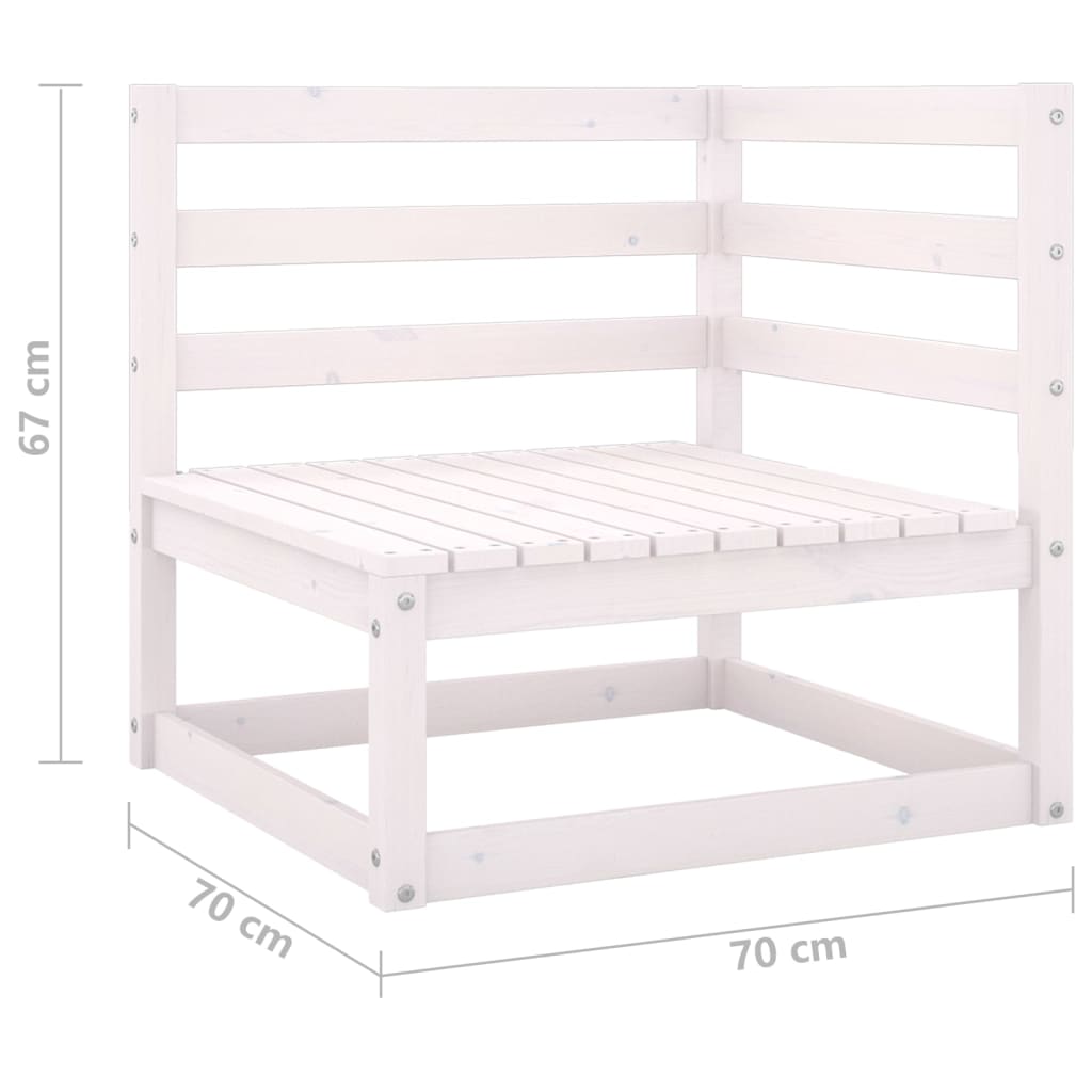 3 Piece Garden Lounge Set White Solid Pinewood