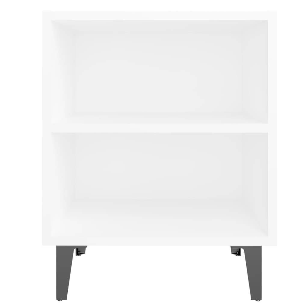 Bed Cabinet with Metal Legs White 40x30x50 cm