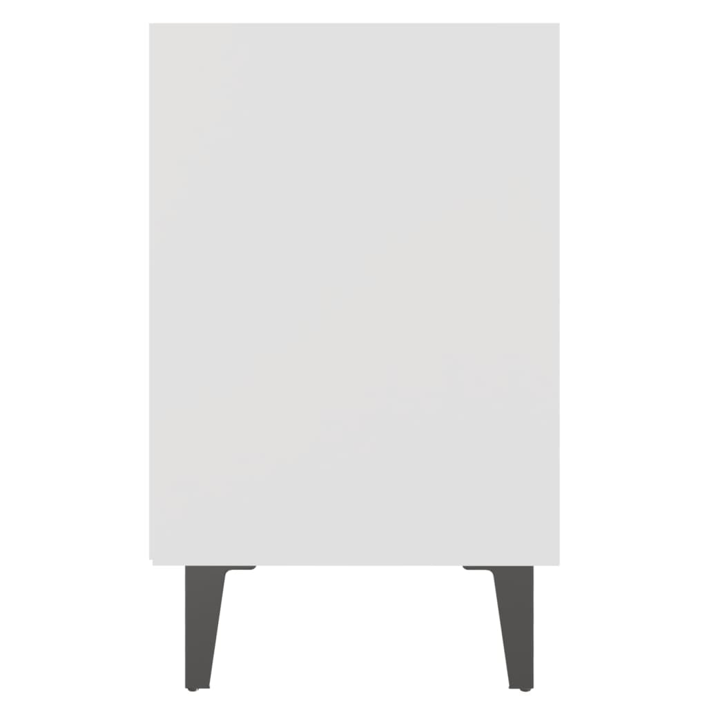 Bed Cabinet with Metal Legs White 40x30x50 cm