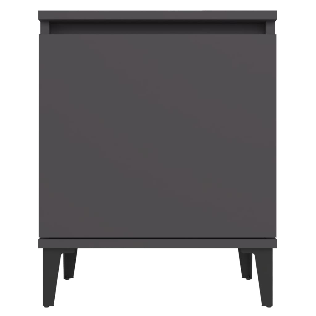 Bed Cabinets with Metal Legs Grey 40x30x50 cm