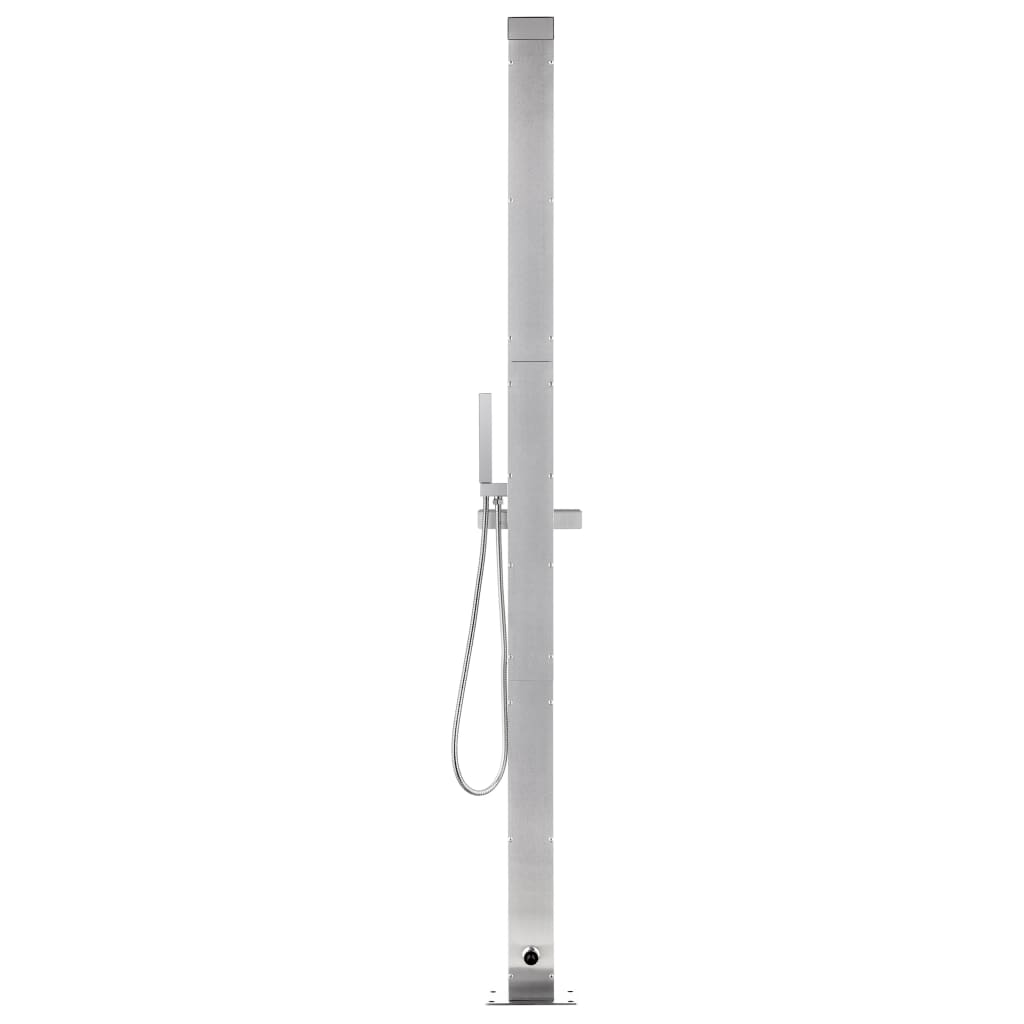 Garden Shower with Grey Base 225 cm Stainless Steel