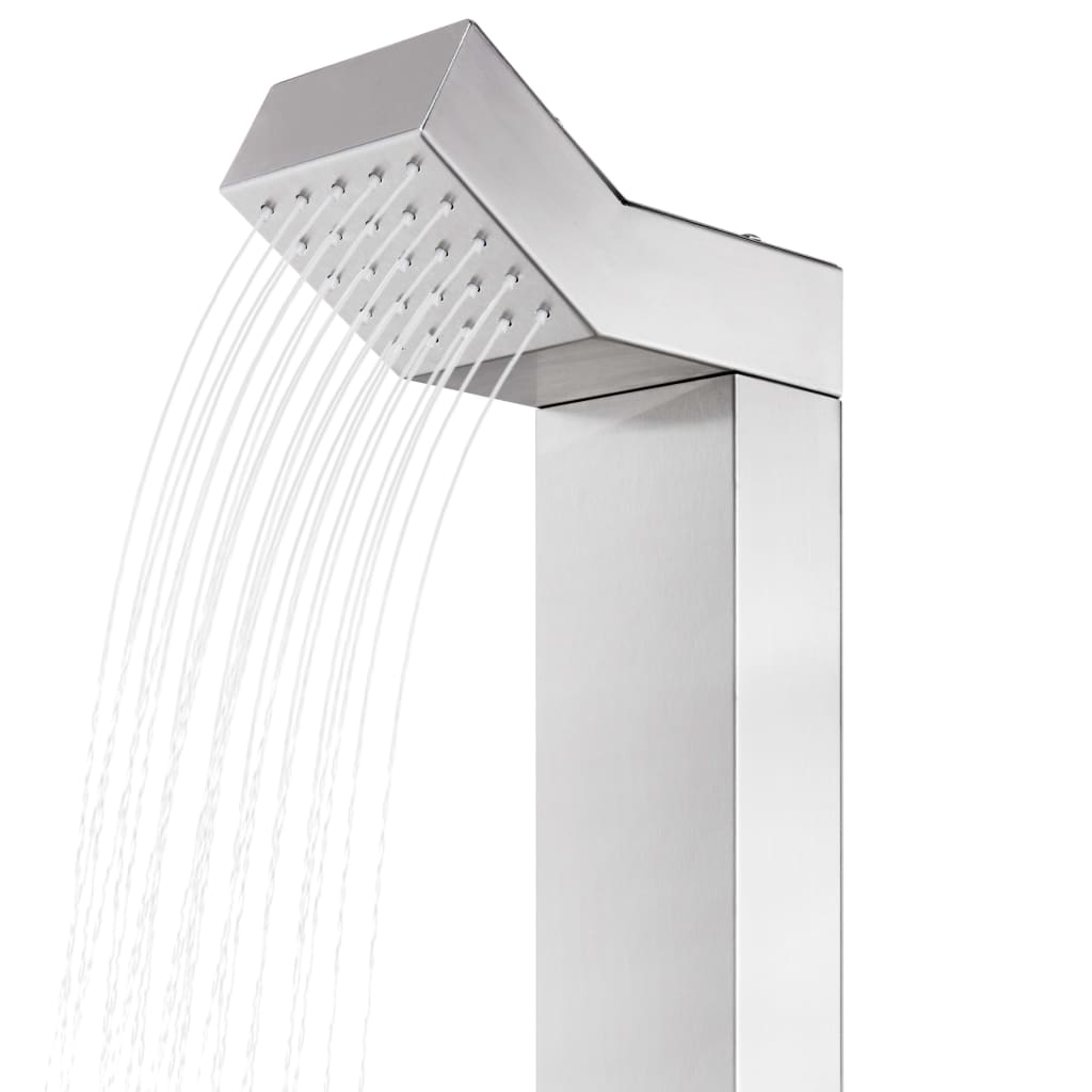 Garden Shower with Grey Base 225 cm Stainless Steel