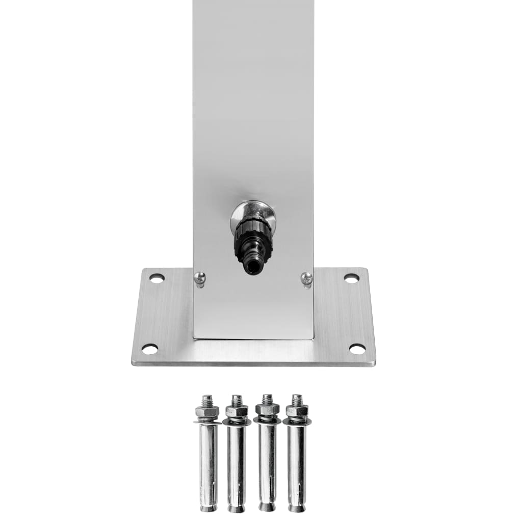 Garden Shower with Grey Base 225 cm Stainless Steel