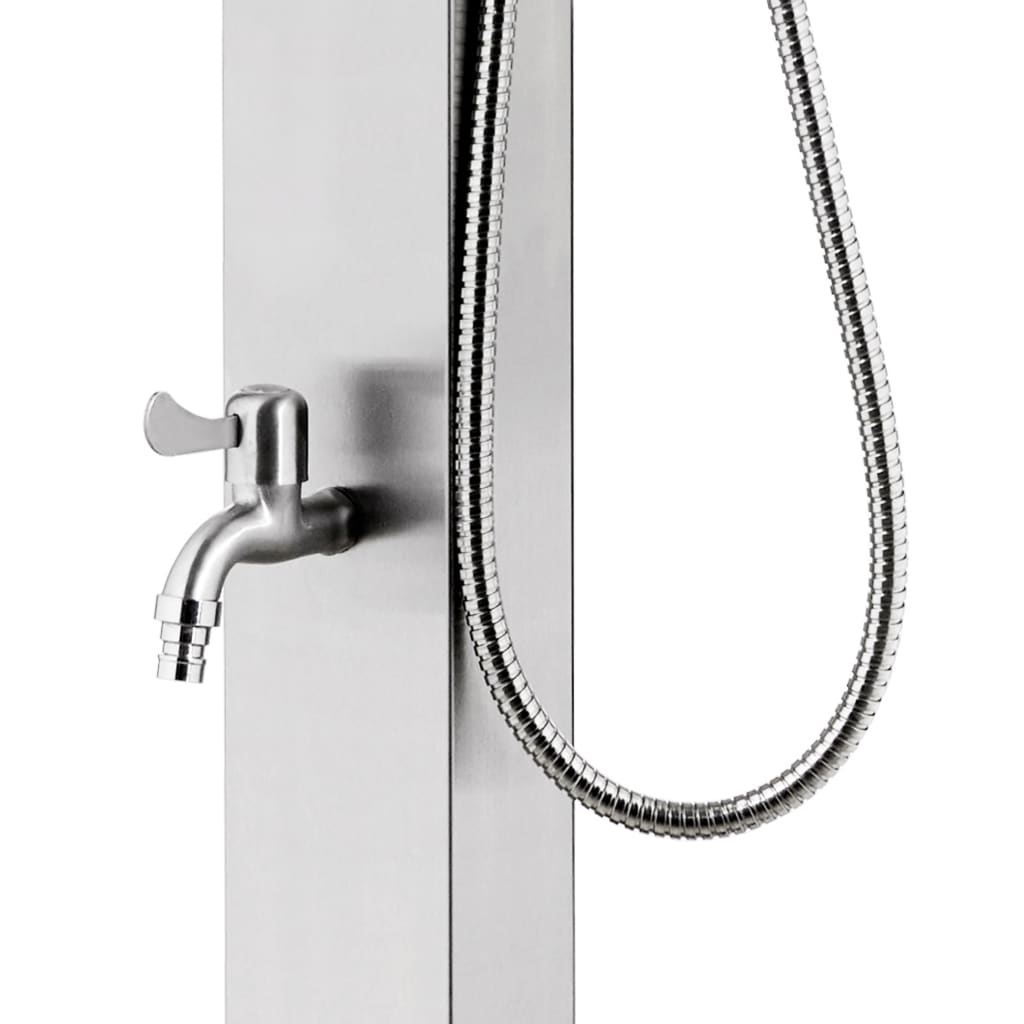 Garden Shower with Grey Base 225 cm Stainless Steel