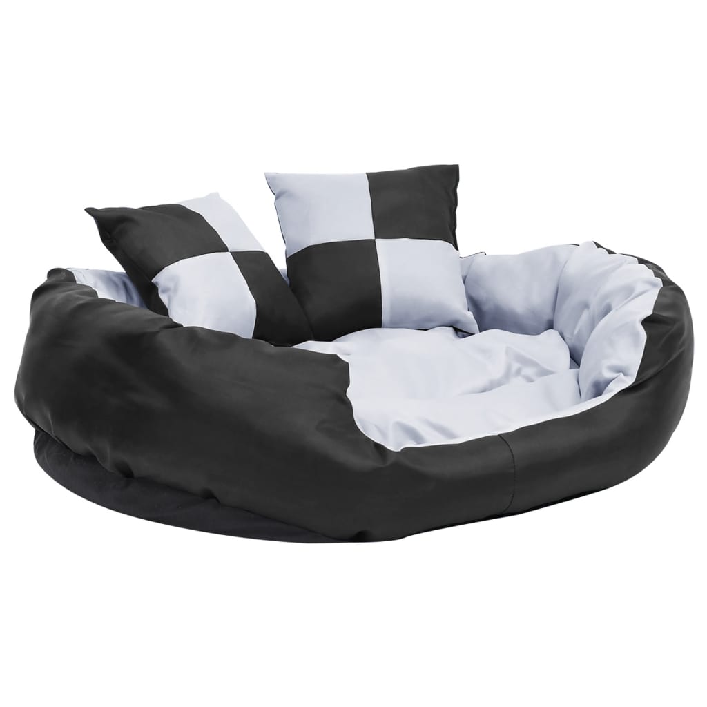 Reversible & Washable Dog Cushion Grey and Black 85x70x20 cm