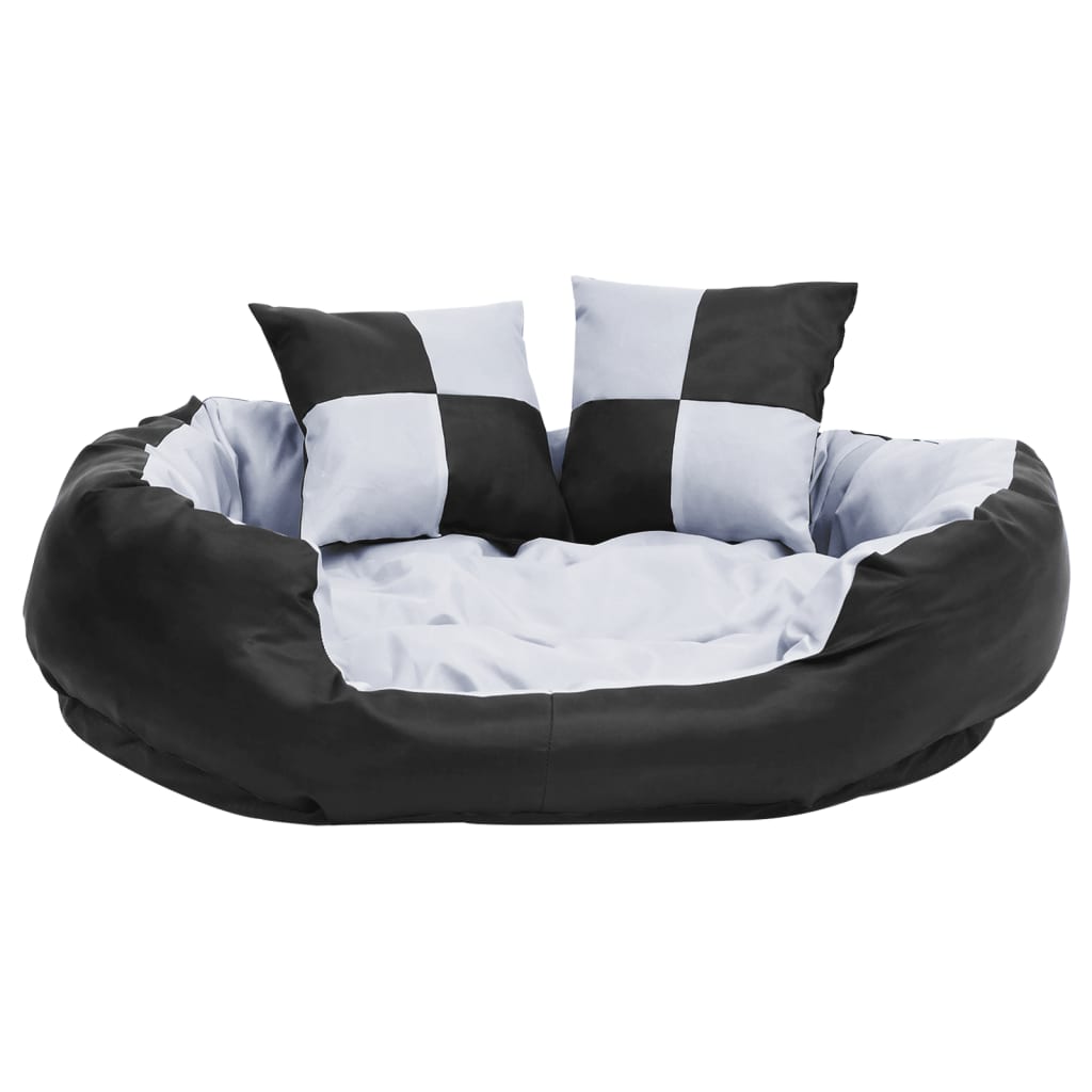 Reversible & Washable Dog Cushion Grey and Black 85x70x20 cm