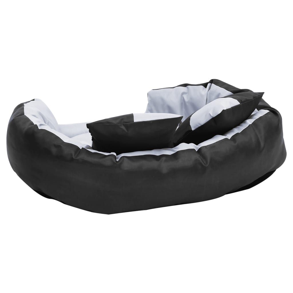 Reversible & Washable Dog Cushion Grey and Black 85x70x20 cm