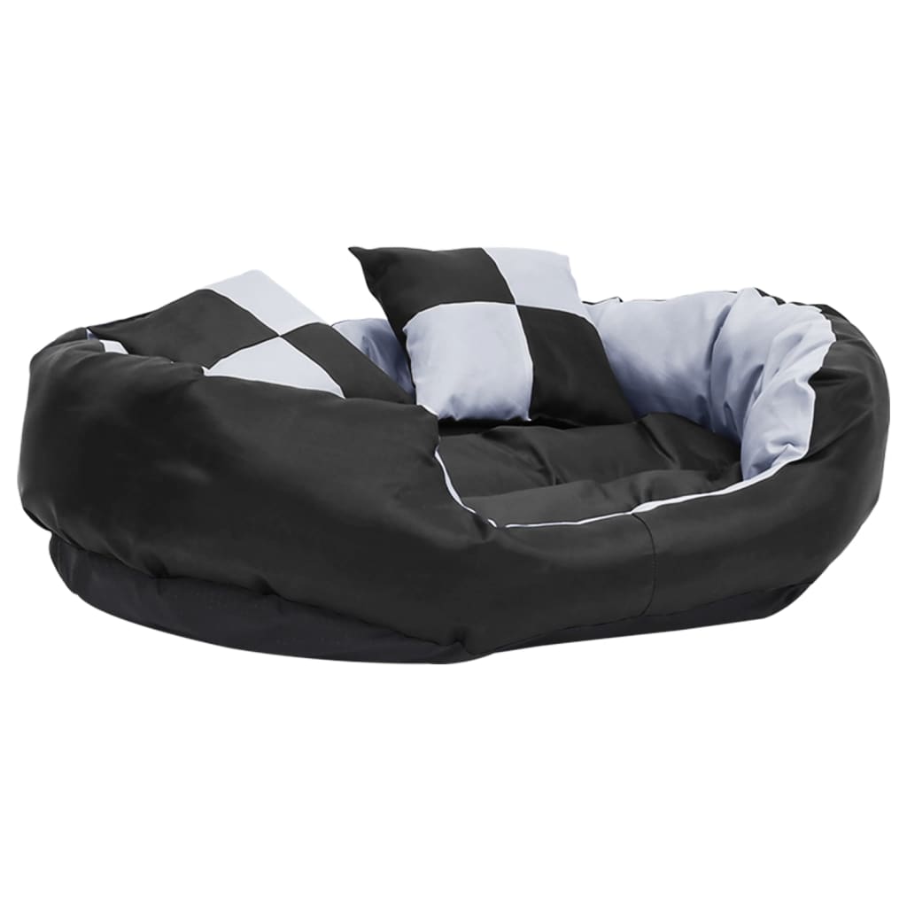 Reversible & Washable Dog Cushion Grey and Black 85x70x20 cm