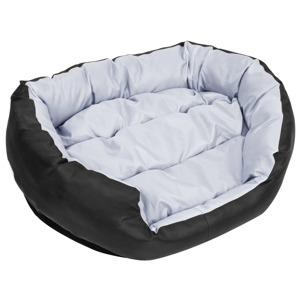 Reversible & Washable Dog Cushion Grey and Black 85x70x20 cm