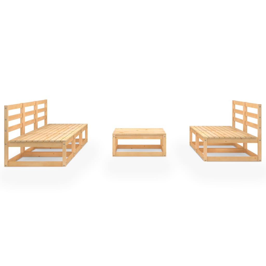 6 Piece Garden Lounge Set Solid Wood Pine