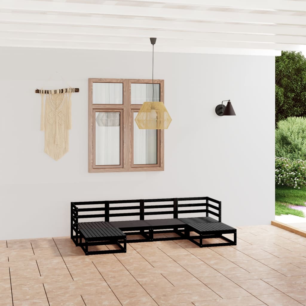 6 Piece Garden Lounge Set Solid Pinewood
