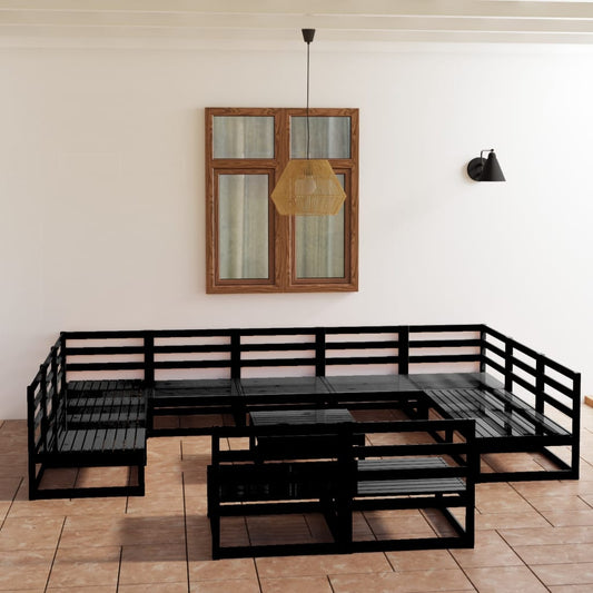 12 Piece Garden Lounge Set Solid Pinewood