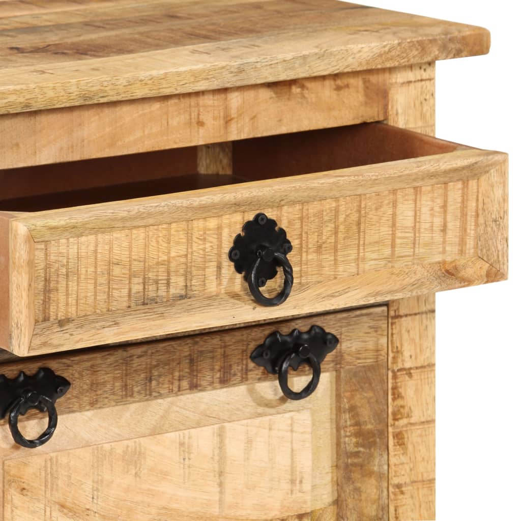 4-Layer Shoe Cabinet with Drawer Solid Rough Mango Wood