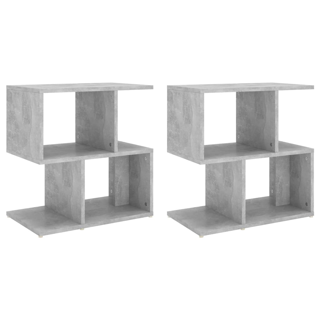 Bedside Cabinets 2 pcs Concrete Grey 50x30x51.5 cm Engineered Wood